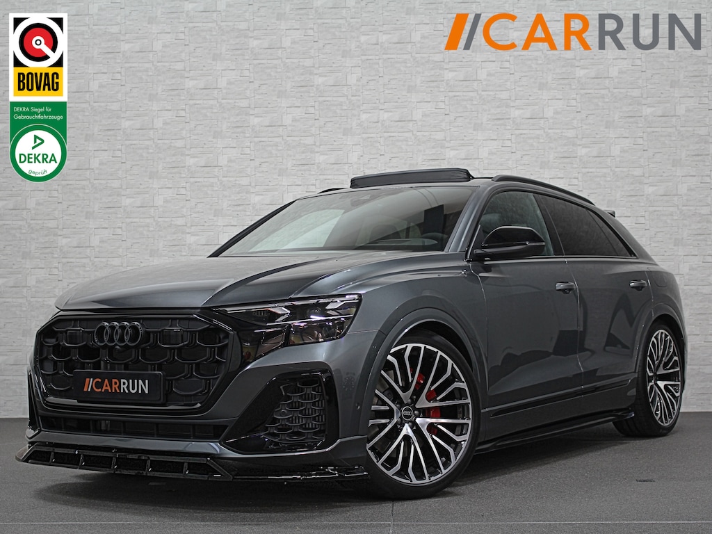 Audi Q8 60e 490pk Full Options! #RS Massage Seats | 4WS | OLED | Laser | Ventilatie | Valcona Leder+ Pakket | B&O Sound | 23'' | Alcantara hemel | Head-Up | Soft-Close | Panodak | 2x Memory | Trekhaak | Keyless-Entry | Luchtvering | | Nieuw | Fabrieksgarantie.