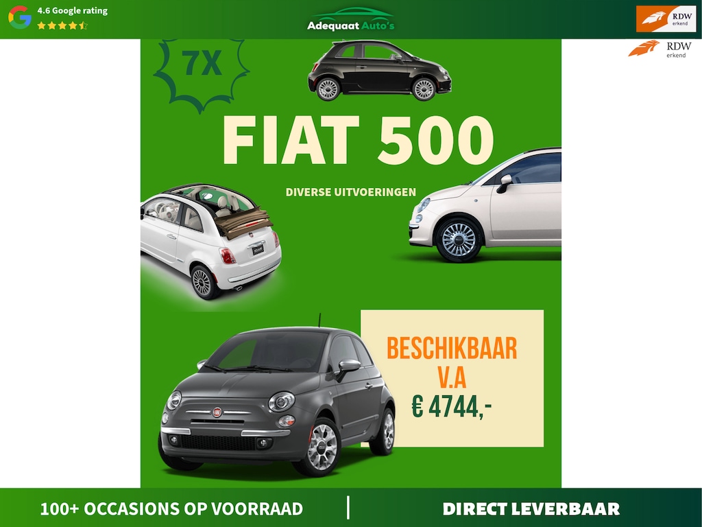 Fiat 500 Meerdere Fiat 500 op voorraad