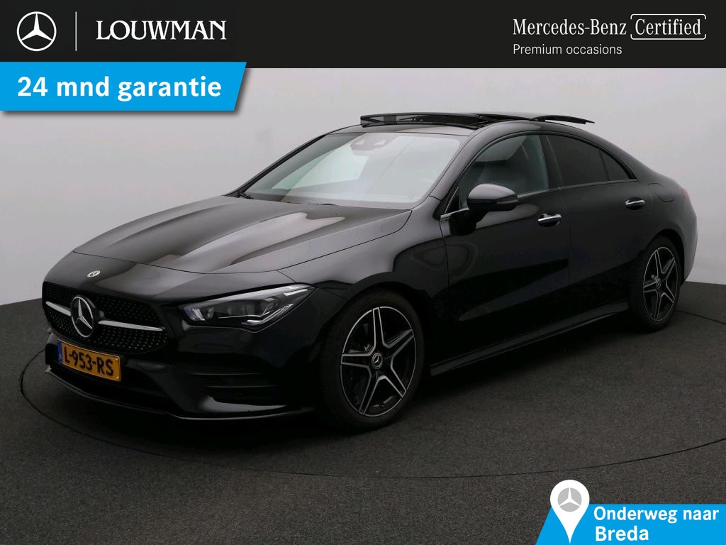 Mercedes-Benz CLA 200 Business Solution AMG AMG Line | Night Pakket | Panorama Schuif-Kanteldak | Parkeerpakket met achteruitrijcamera | Stoelverwarming | Sfeerverlichting. Inclusief 24 maanden MB Certified garantie voor Europa