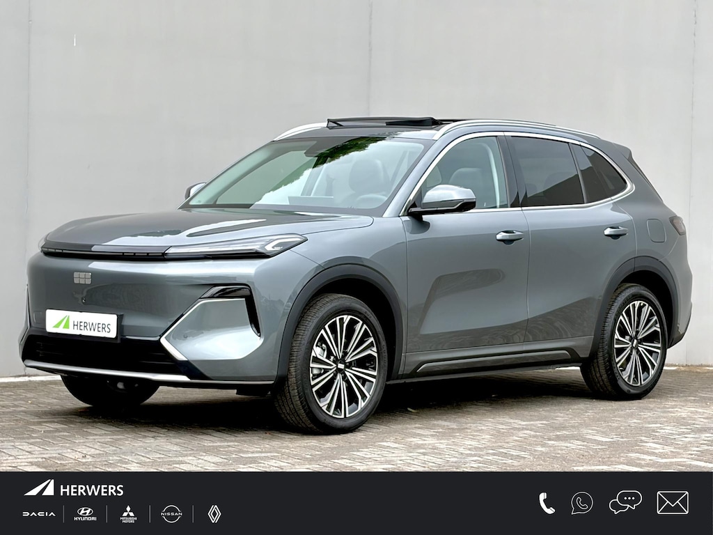Geely Starray EM-i 1.5 Max+ / 29,8 kWh / 136km WLTP / max 1055km Actieradius / PHEV / Plug-in / Fabrieksgarantie tot 07-2034 / Stoelverwarming voor en achter / Stoelmassage / Schuif-kantel dak / Stoelventilatie / Stuurverwarming / Elektrisch verstelbare stoelen / Elektrische achterklep / Adaptieve cruise control / Apple Carplay/Android Auto / Navigatie /