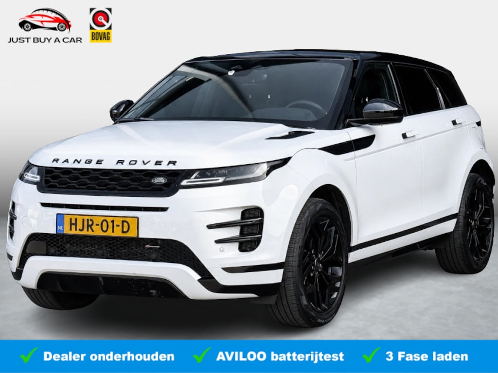 Land Rover Range Rover Evoque 1.5 P300e PHEV AWD Dynamic Black Edition SoH 93,6% / Trekhaak / Fabrieksgarantie 02-29 / Dealeronderhouden / Exterieur-Pakket Black / MERIDIAN Sound / Stoelverwarming & Ventilatie / Apple & Android Carplay /