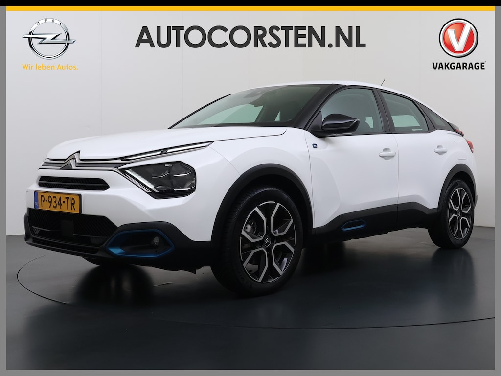Citroën E-C4 Feel Pack 50kWh Head-Up Stoel+Stuurverwarming 360°Camera 3D-Navi Apple Carplay Adndroid Auto Ecc Pdc Voorruitverwarming Lmv Led Isofix Lane Assist Regen-Lichtsensor Dealeronderhouden Origineel Nederlandse Auto