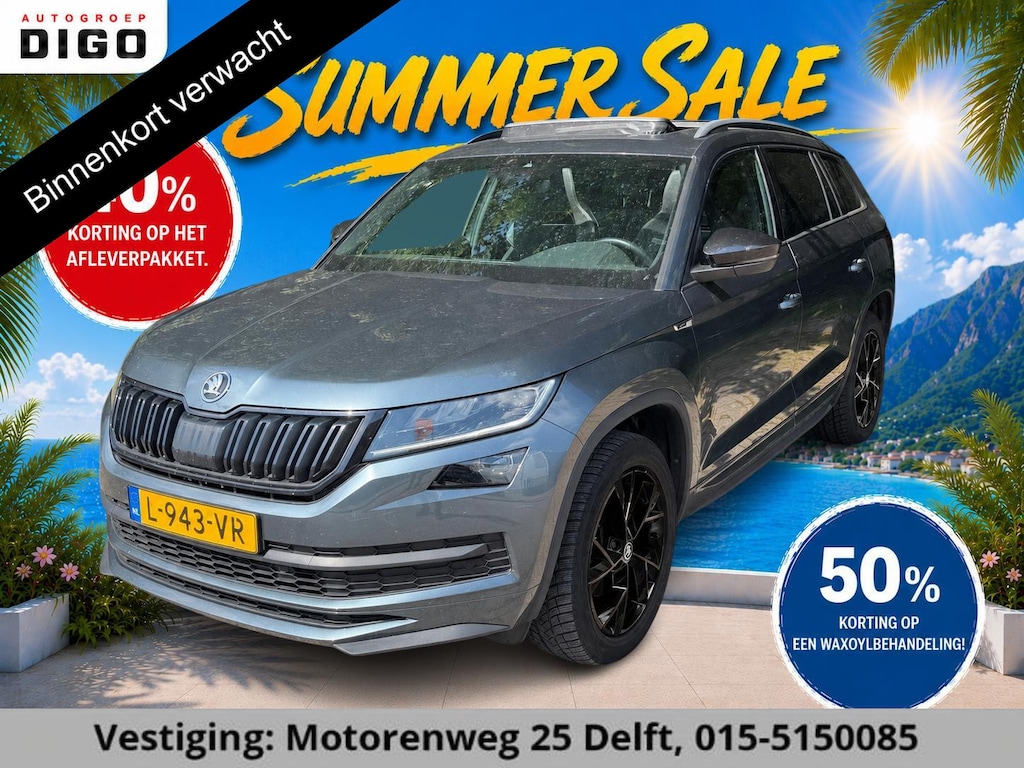 Skoda Kodiaq 1.5 TSI Sportline 7p GARANTIE TOT 06-2031* . PANORAMA-DAK . STUUR & STOEL VERWARMING . ADAPTIEVE CRUISE CONTROL .