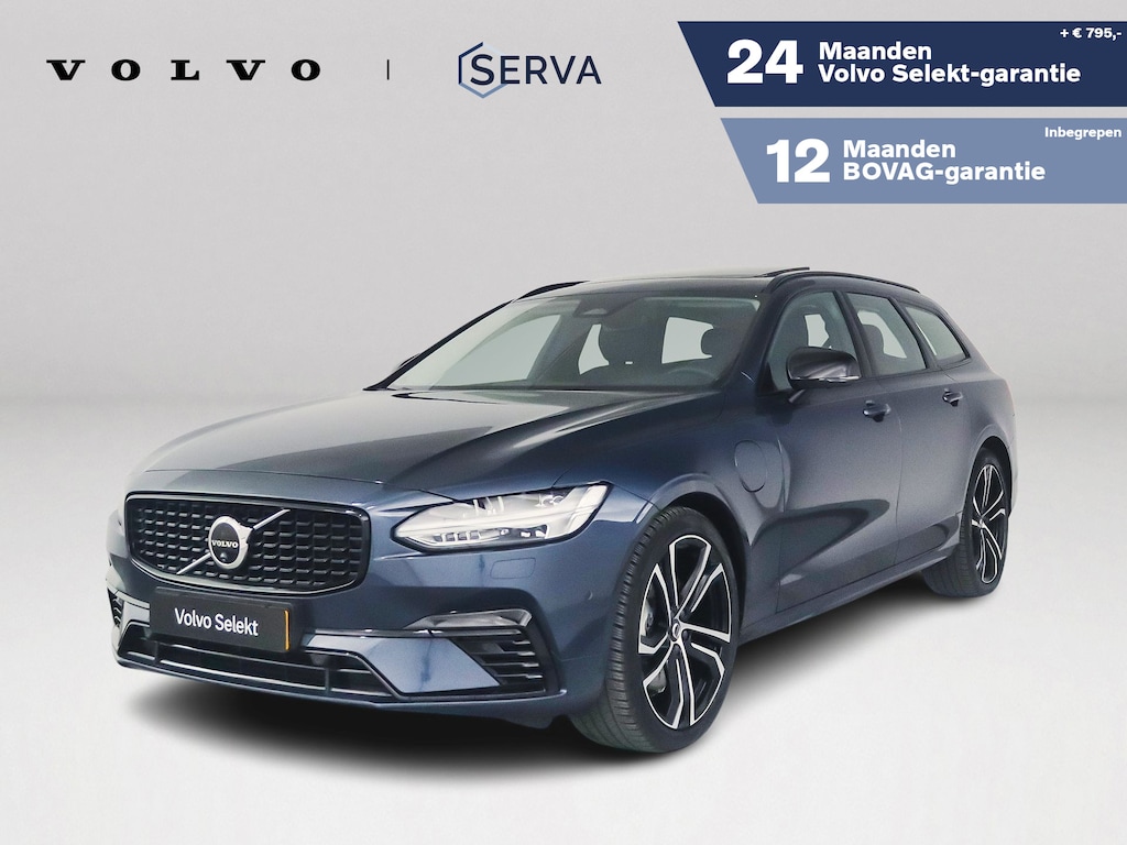Volvo V90 T8 Plug-in hybrid AWD Ultra Dark | Panoramadak | 360° camera | Bowers & Wilkins | Luchtvering | Stoelventilatie | Stoel- en Stuurverwarming | Trekhaak