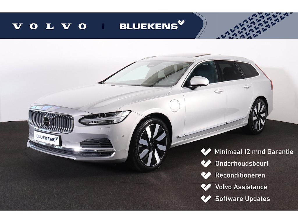 Volvo V90 T6 Recharge AWD Plus Bright - Panorama/schuifdak - IntelliSafe Assist & Surround - 360º Camera - Harman Kardon audio - Adaptieve LED koplampen - Verwarmde voorstoelen, stuur & achterbank - Parkeersensoren voor & achter - Elektr. bedienb. voorstoelen met geheugen - Draadloze tel. lader - Extra getint glas - Inklapbare trekhaak - 19' LMV