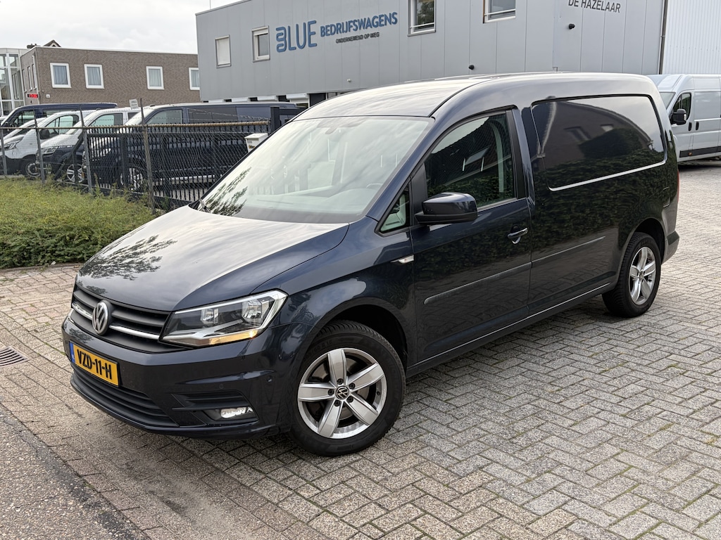Volkswagen Caddy Maxi 2.0 TDI 150PK Euro6 DSG-automaat Highline ✓ navigatie ✓ camera ✓ blauw metallic