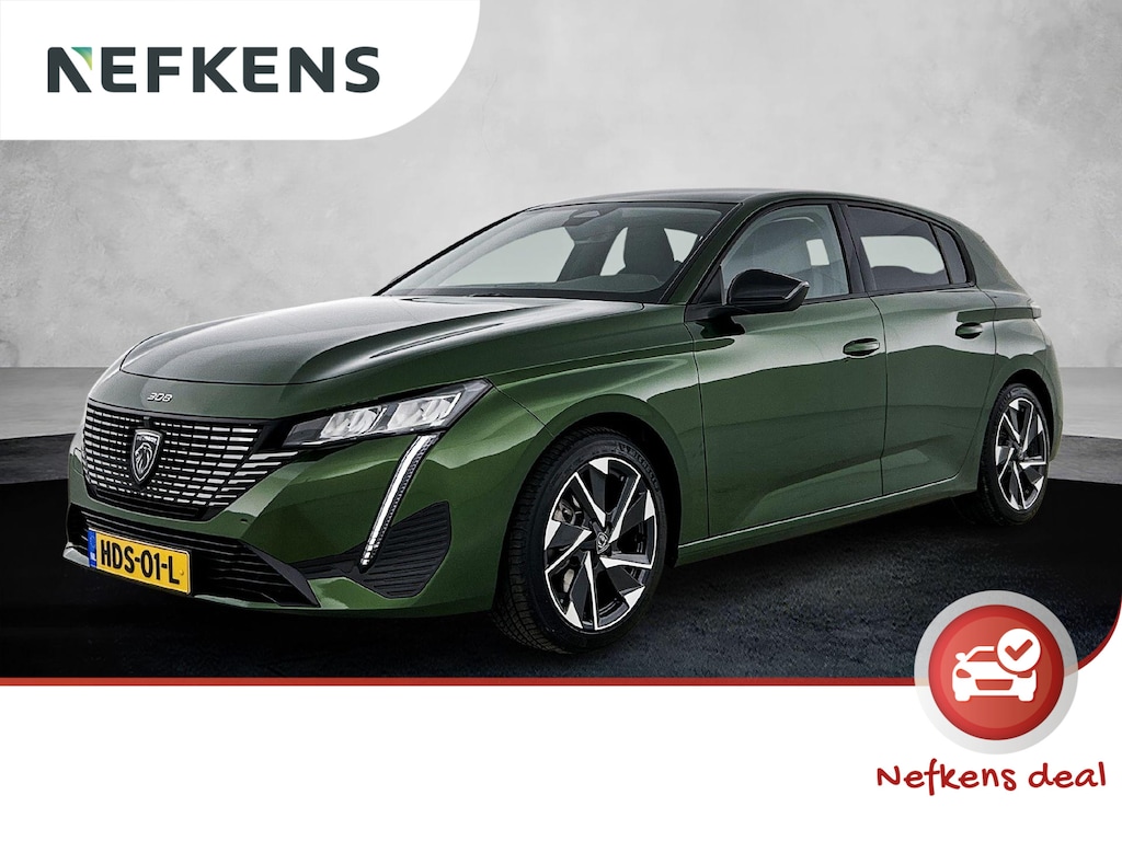 Peugeot 308 Allure Hybrid 145pk Automaat | Navigatie | Achteruitrijcamera | Climate Control | Adaptieve Cruise Control | Keyless | Led koplampen | Draadloze Apple Carplay / Android auto | Draadloze telefoonlader | Donker getint glas | 17" lichtmetalen velgen |