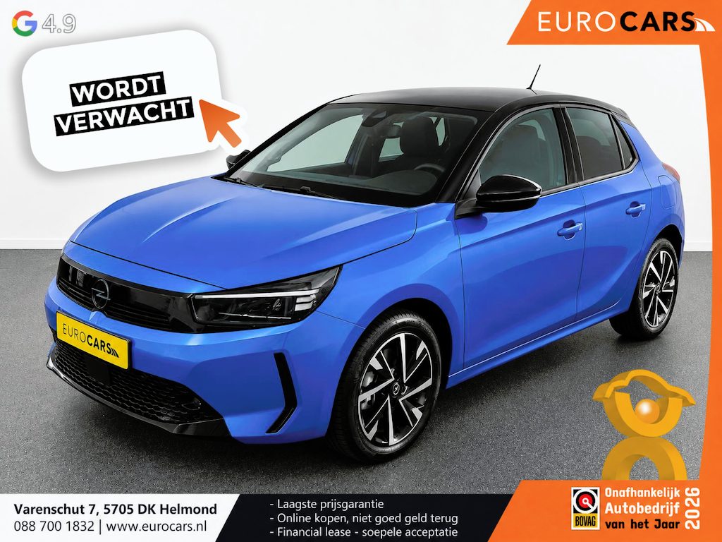 Opel Corsa 1.2 Turbo 100pk Facelift Navigatie By App Wireless Stoel en Stuurverwarming Parkeersensoren Airco Cruise Control Vertigo Black Roof  LMV Android Auto