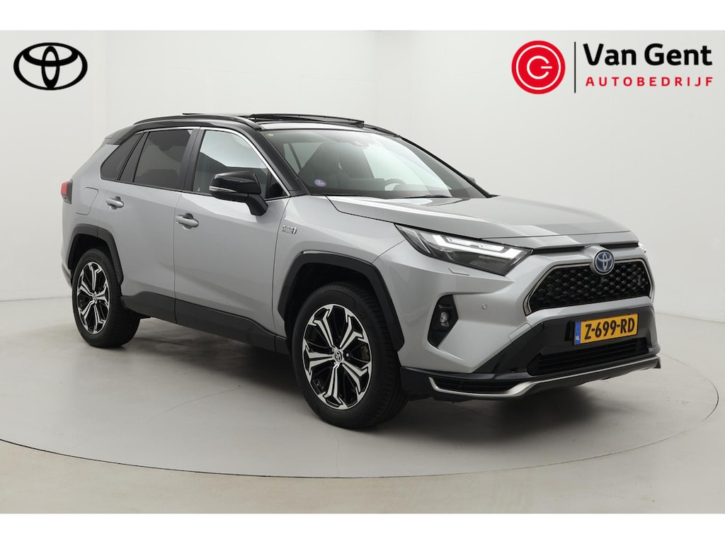 Toyota RAV4 2.5 Plug-in Hybrid AWD Bi-Tone Plus | Panoramadak | Trekhaak | Apple Carplay / Android Auto | 360 camera | Leder | Stoelverwarming/-ventilatie | Dodehoek detectie | JBL | Head-up display | Digitale binnenspiegel | 19 inch