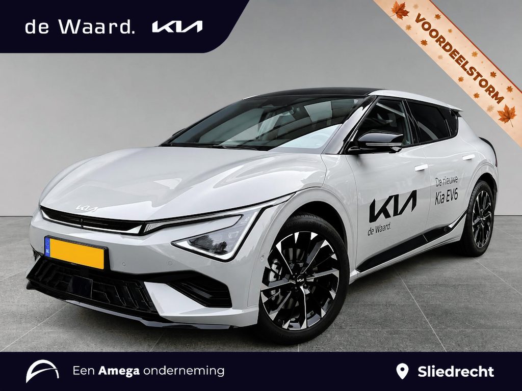Kia EV6 GT-Line 84kWh 228pk | €3.795 VOORRAADVOORDEEL | DIRECT LEVERBAAR | SCHUIF/KANTELDAK | HEAD-UP DISPLAY | MERIDIAN® PREMIUM AUDIO  | 20" LM-VELGEN (GT-LINE) | 360° CAMERA |
