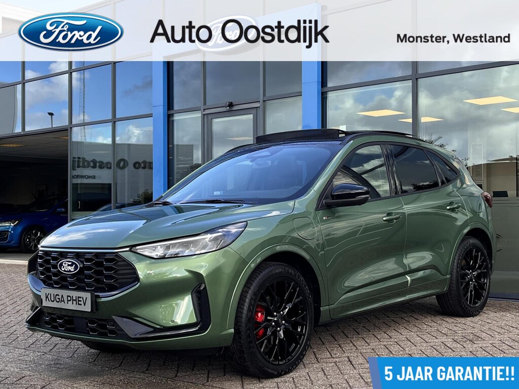 Ford Kuga 2.5 PHEV ST-Line X 243PK Black Pack €9.500,- Voorraadvoordeel! Elek. Trekhaak Panodak AGR Stoelen Adaptieve Cruise 2100KG Trekgewicht Winterpack Camera Blind-Spot Navi Climate B&O *Compleet*