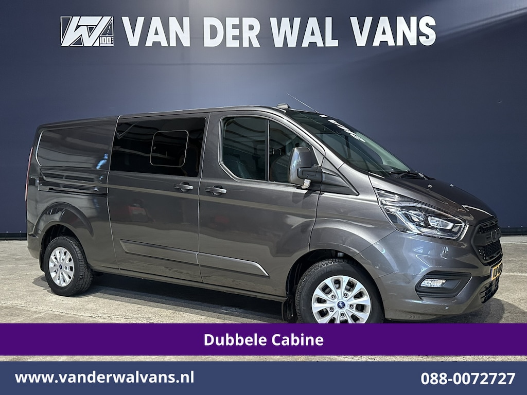 Ford Transit Custom 2.0 TDCI 170pk Automaat L2H1 Dubbele Cabine Limited Euro6 Airco | 5-Zits| Camera | Navigatie | Xenon | Apple Carplay Adaptieve Cruisecontrol, Trekhaak, LM Velgen, Stoelverwarming, Verwarmde Voorruit, Leder Bekleding, Parkeersensoren