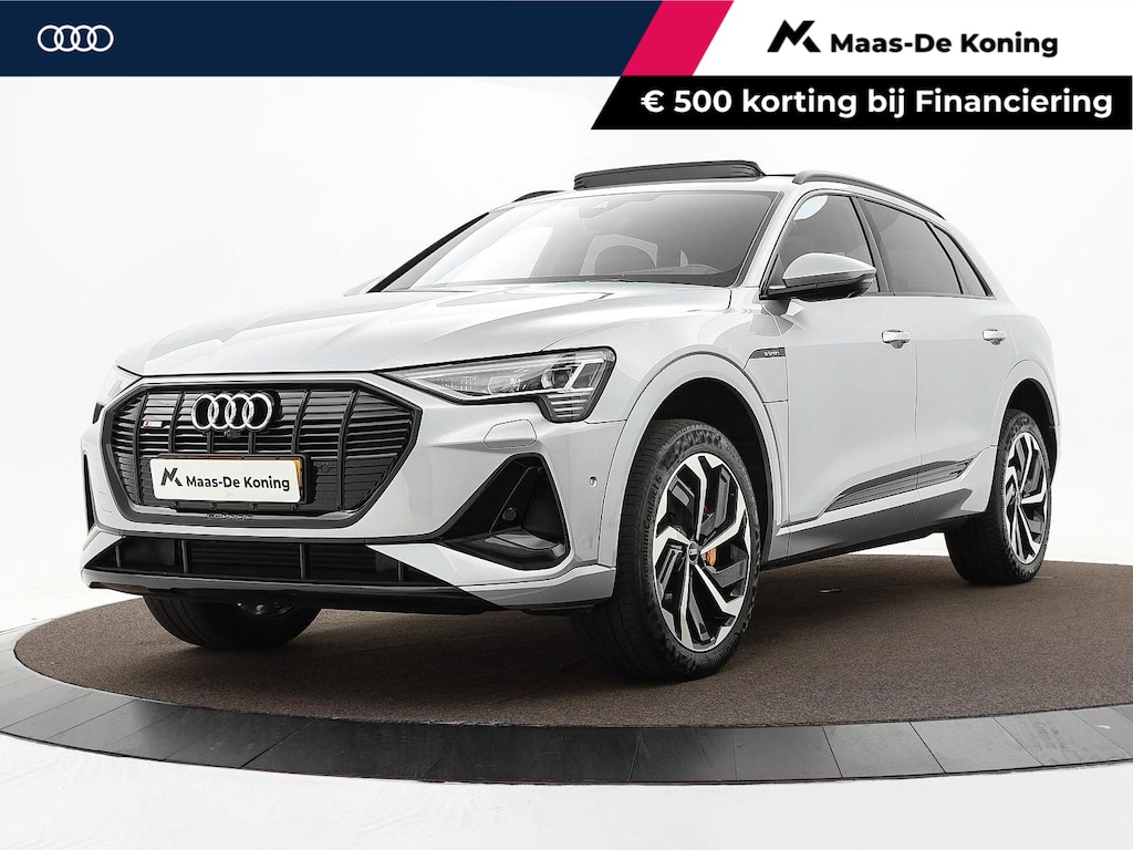 Audi E-tron 55 300kW/408PK S Line 95Kwh · SOH 94,6% · Panoramadak · Leder/Alcantara · 360°Camera + Parkeersensoren · Stoelverwarming ·