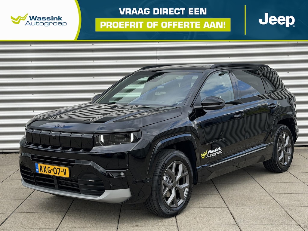 Jeep Compass 1.2 e-Hybrid Summit | Adaptive Cruise Control | Schuif/Kanteldak | Elektrisch Verstelbare Stoelen | 360 Graden Camera | Dode Hoek Detectie | Apple Carplay | Stoel en Stuur Verwarming