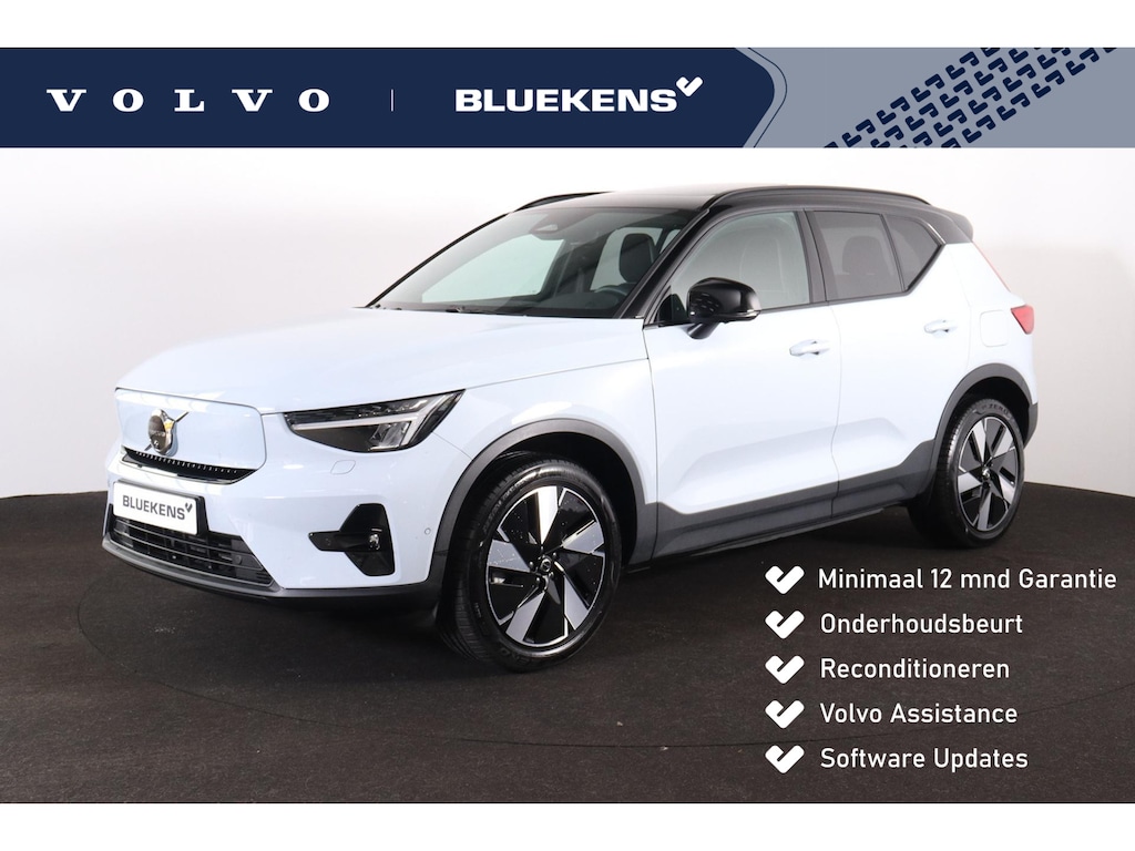 Volvo EX40 Extended Range Ultra 82 kWh - Panorama/schuifdak - IntelliSafe Assist & Surround - 360º Camera - Harman/Kardon audio - Verwarmde voorstoelen, stuur & achterbank - Parkeersensoren voor & achter - Elektr. bedienb. voorstoelen met geheugen links - Draadloze tel. lader - Warmtepomp - Extra getint glas - 19' LMV