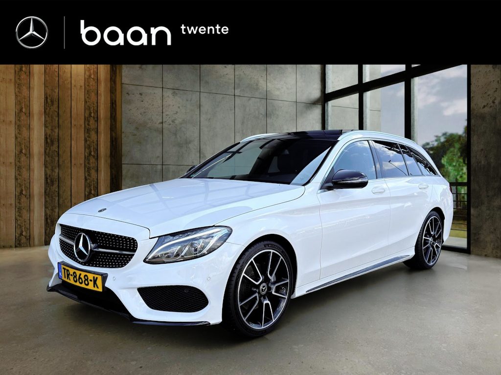 Mercedes-Benz C-klasse C 180 Estate Ambition AMG Line | Memorypakket | Panoramadak | Trekhaak | Parkeerpakket | Spiegelpakket