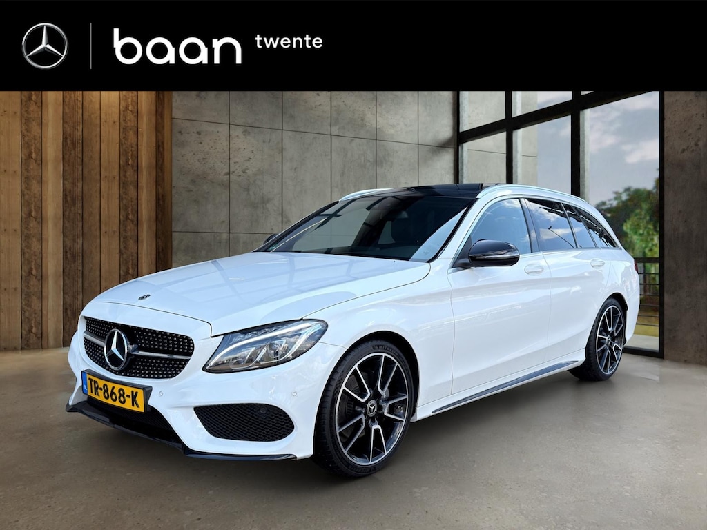 Mercedes-Benz C-klasse C 180 Estate Ambition AMG Line | Memorypakket | Panoramadak | Trekhaak | Parkeerpakket | Spiegelpakket