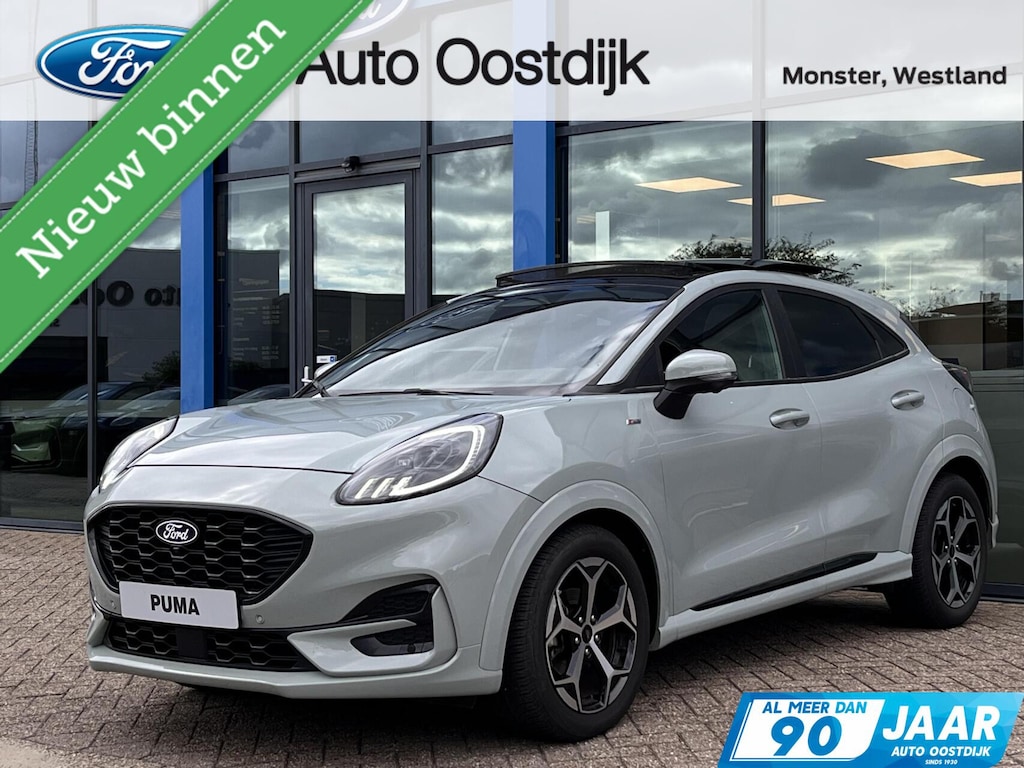 Ford Puma 1.0 EcoBoost Hybrid ST-Line 125PK Automaat Afn. Trekhaak Panodak Winterpack Adaptieve Cruise 360-Camera Blind-Spot Elek. Achterklep Keyless Privacy Glass *RIJK UITGERUST*