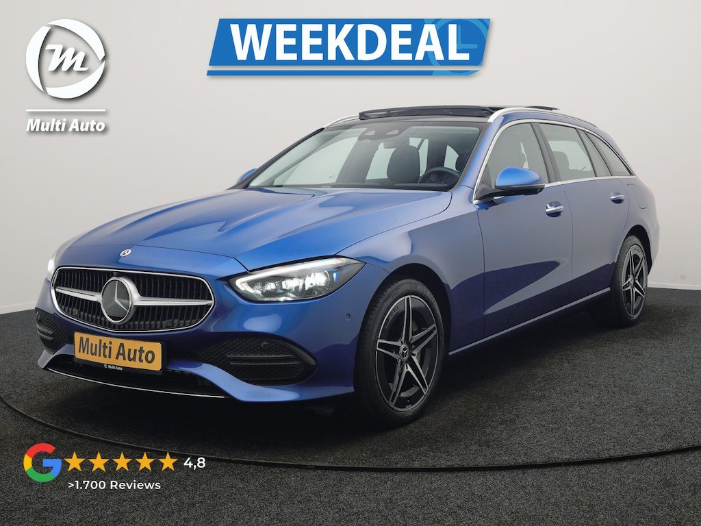 Mercedes-Benz C-klasse Estate 300 e Avantgarde PHEV Long Range 313pk Dealer O.H | Trekhaak Af Fabriek | Panodak | Adaptive Cruise | Head Up | 360 Camera | Digital LED | Lederen Sportstoelen Verwarmd | Keyless | Sfeerverlichting | Apple Carplay | Virtual | Navigatie | DAB | Plug In Hybrid |