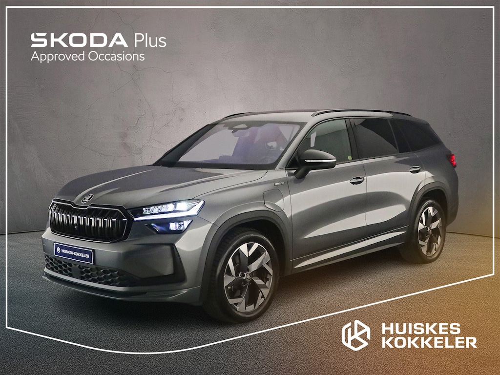 Skoda Kodiaq 1.5 TSI PHEV Sportline Business 204pk DSG Automaat, Adaptive cruise control, Stoelverwarming, Stuurverwarming, Voorruit verwarmd, Achteruitrijcamera, Matrix LED koplampen, Elektrische achterklep, Navigatie, Parkeersensoren, App-connect