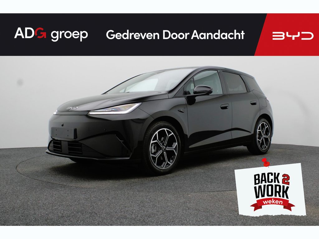 BYD Dolphin G DM-i Comfort NIEUW/ 1040 KM / Obsidian Black / 105 EV / 360°-camera / HUD /