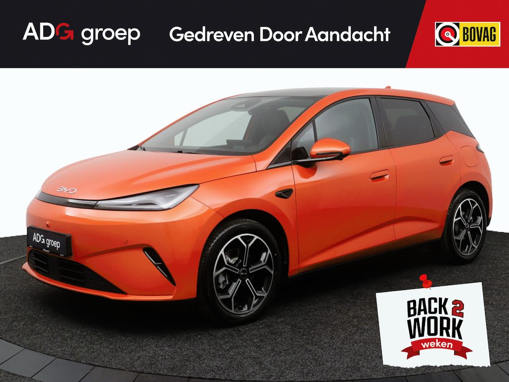 BYD Dolphin G DM-i Boost NIEUW/ 1040 KM / Sunset Orange / 105 EV / Android Auto en Apple Carplay