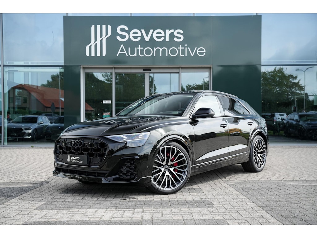 Audi Q8 60 TFSI e quattro Pro Line S Competition | Dark Olive Metallic | Panoramadak | Trekhaak | Head-up Display | Vierwielbesturing |  Bang & Olufsen Soundsystem | Luchtvering | Stoelventilatie en massagefunctie | Garantie 3 jaar / 100.000 KM |