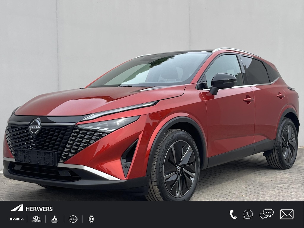 Nissan Qashqai 1.3 MHEV Xtronic Tekna / Panoramadak / Cruise Control Adaptief / 1800kg trekken /  Elektr. Achterklep / Apple Carplay&Android Auto / Stuur-. Stoel en Voorruit Verwarming / Head-Up Display / Sfeerverlichting /