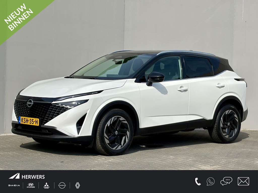Nissan Qashqai 1.3 MHEV Xtronic N-Connecta / 1.800 kg trekgewicht / Cruise Control Adaptief / Apple Carplay & Android Auto / Rondomzicht Camera / Navigatie / Airco / Sfeerverlichting / 18'' Lichtmetalen Velgen / Dode Hoek Detectie /