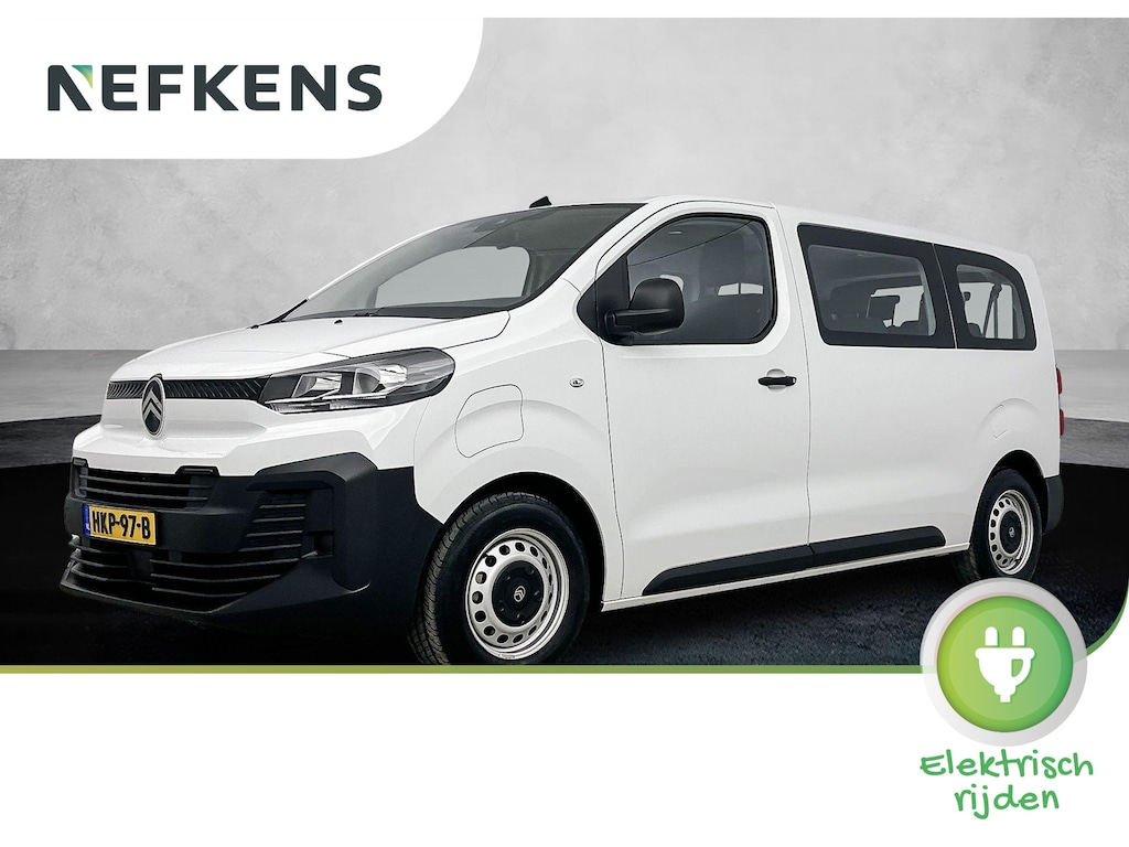 Citroën E-Jumpy L2 75kWh 136pk 9-persoons | Accu 98% | Airco | Parkeersensoren | Cruise Control | Bluetooth | DAB+ radio | Automatisch dimlicht | Regensensor | Volledig digitaal instrumentenpaneel | Multifunctioneel stuurwiel | 9 Zitplaatsen | Schuifdeur |