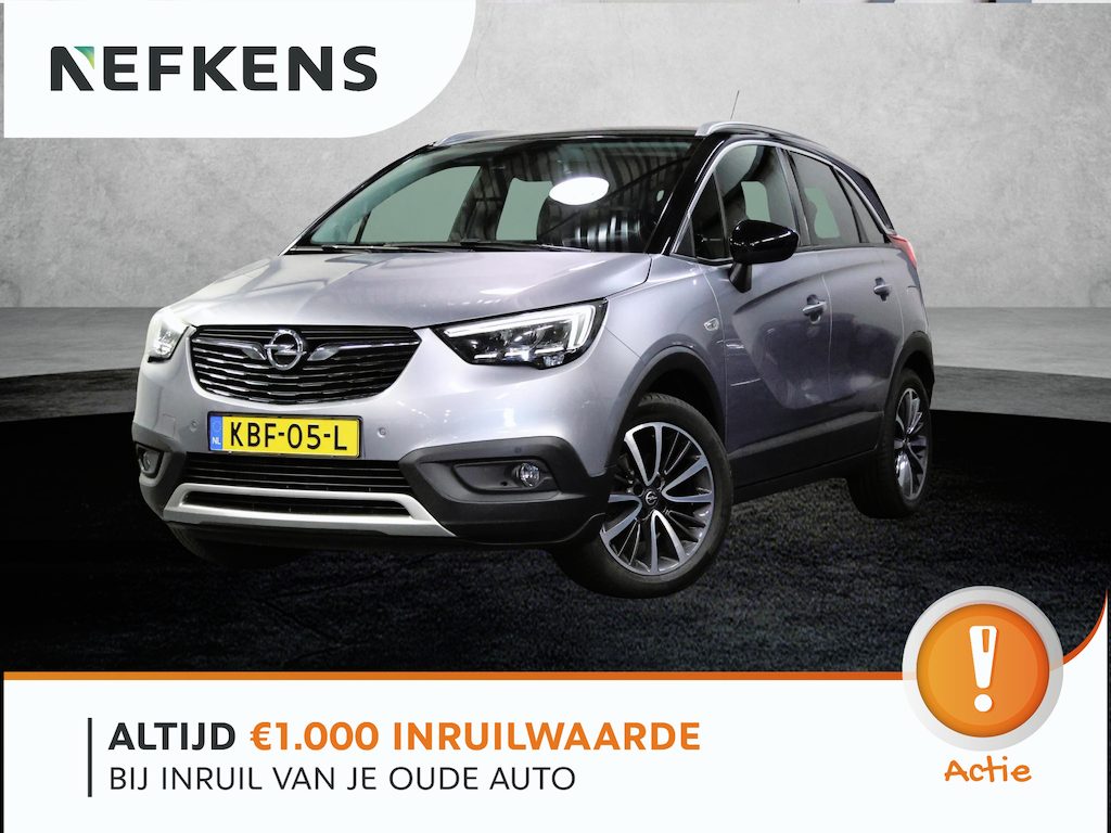 Opel Crossland X 130PK Ultimate | LEER | Camera | Winterpakket | Climate Control | Camera | Navigatie | LED lampen | 17"LMV | AppleCarplay/AndroidAuto | AUTOMAAT | Isofix | Privacy Glass | Parkeersensoren |