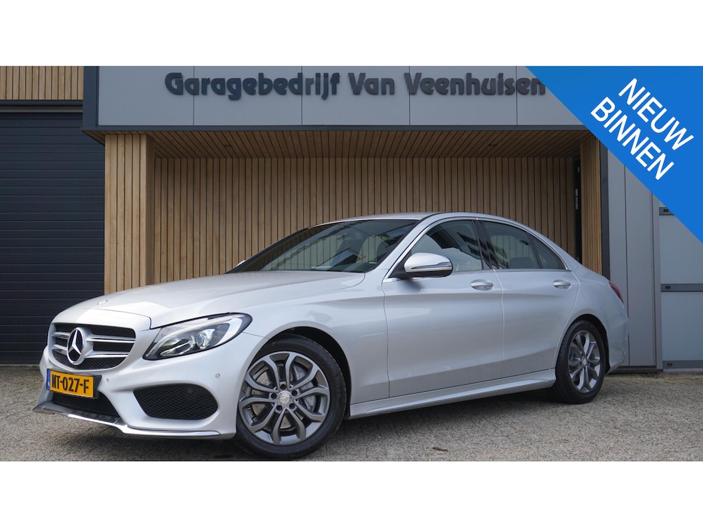 Mercedes-Benz C-klasse 180 156pk Business Solution AMG-Styling Vol-Leder LED App-Connect 17inch LM Trekhaak A-Camera *NL Auto*