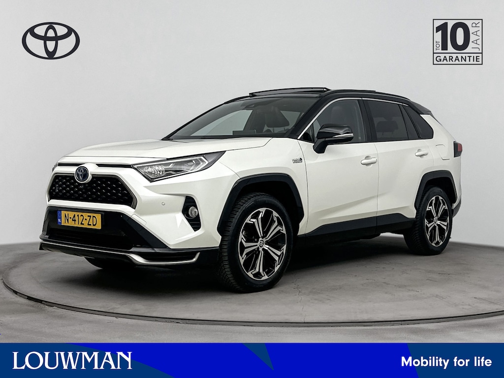 Toyota RAV4 2.5 Plug-in Hybrid AWD Bi-Tone Plus | BTW | Schuif/kantel panoramadak | JBL | 360 Camera + camera binnenspiegel | Stoelventilatie | stoel+stuurverwarming | Memory Seat | Dodehoek detectie | Navigatie | Apple CarPlay/Android Aut