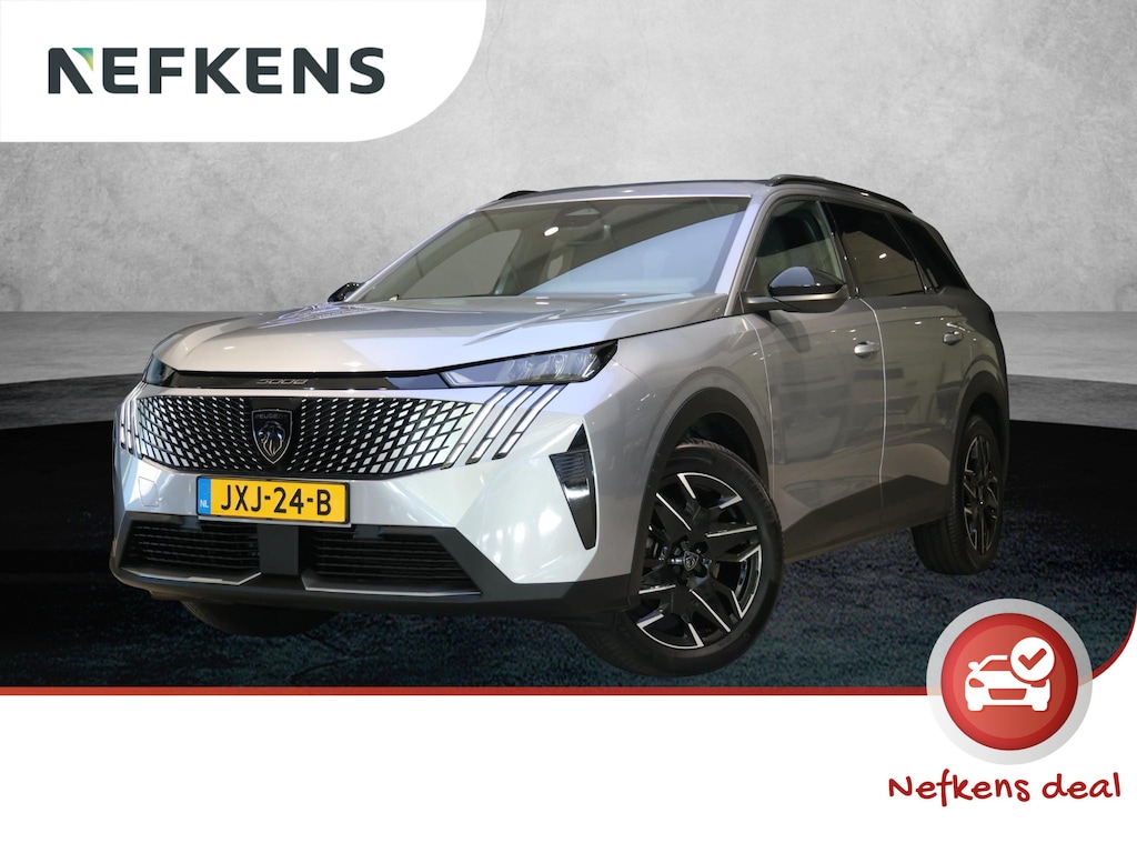 Peugeot 5008 SUV Allure Hybrid 145pk Automaat | 7 Zitplaatsen | Navigatie via draadloze Apple Carplay / Android Auto | Achteruitrijcamera | Cruise Control | Climate Control | Parkeersensoren | Armsteun | Led koplampen | Keyless | Automatisch dimlicht | Regensensor | Donker getint glas | 19" Lichtmetalen velgen |