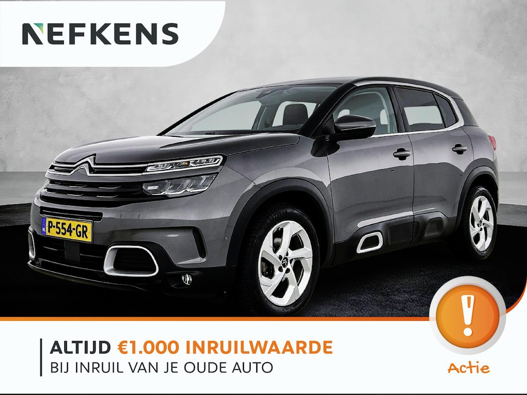 Citroën C5 Aircross SUV Business 130pk | Navigatie | Achteruitrijcamera | Climate Control | Cruise Control | Parkeersensoren v+a | Dodehoeksensor | Led koplampen | Armsteun | Apple Carplay / Android Auto | Bluetooth | DAB+ radio | Volledig digitaal instrumentenpaneel | Multifunctioneel lederen stuurwiel | Donker getint glas | 18" lichtmetalen velgen |