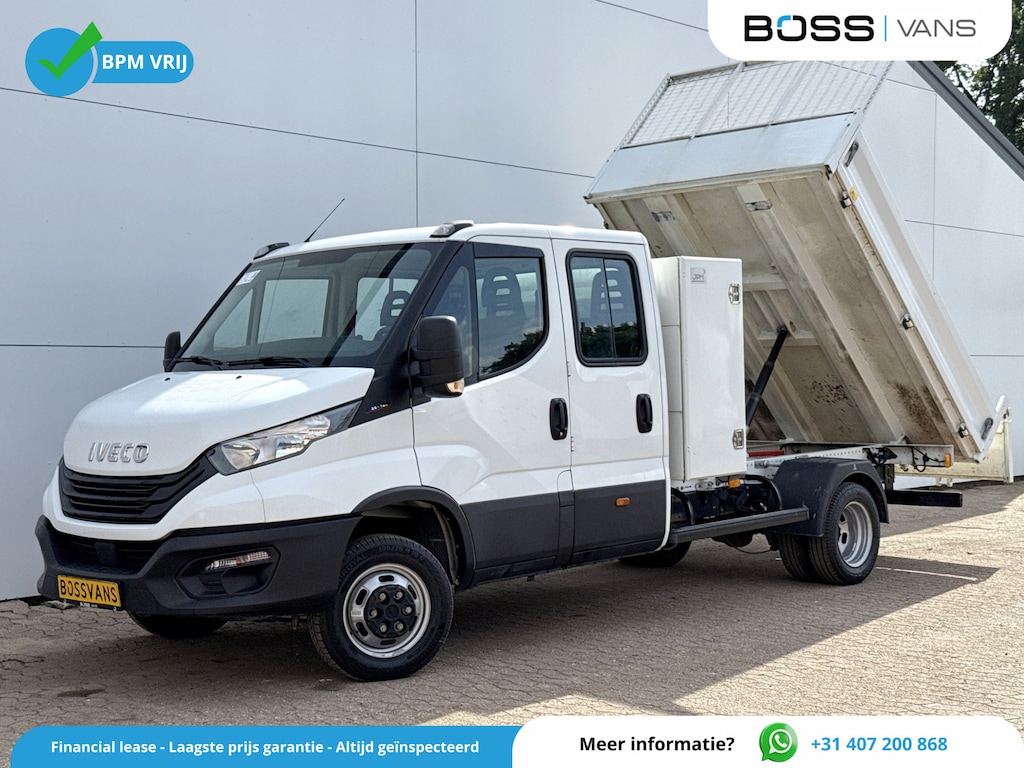 IVECO Daily 35C16 3.0 Dubbele Cabine Kipper Dubbellucht 3,5t Trekhaak 6 Stoelen Airco Cruise Control Luchtgeveerde stoel Benne Tipper