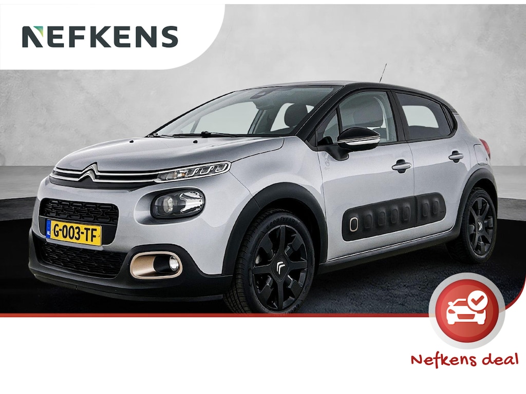 Citroën C3 Origins 82pk | Navigatie | Climate Control | Cruise Control | Parkeersensoren | Bluetooth | DAB+ radio | Apple Carplay / Android Auto | Elektrisch inklapbare spiegels | Automatisch dimlicht | Regensensor | Multifunctioneel lederen stuurwiel | Trekhaak | Afwijkende dakkleur | Donker getint glas | 17" lichtmetalen velgen |