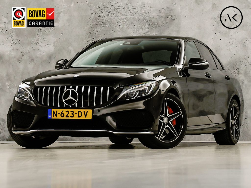 Mercedes-Benz C-klasse 250 AMG Sport 211Pk Automaat (NAVIGATIE, RODE REMKLAUWEN, LEDER, STOELVERWARMING, ELEK SPORTSTOELEN, GETINT GLAS, SFEERVERLICHTING, NIEUWSTAAT)