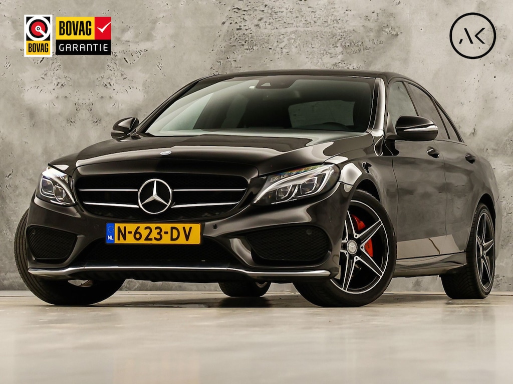 Mercedes-Benz C-klasse 250 AMG Sport 211Pk Automaat (NAVIGATIE, RODE REMKLAUWEN, LEDER, STOELVERWARMING, ELEK SPORTSTOELEN, GETINT GLAS, SFEERVERLICHTING, NIEUWSTAAT)