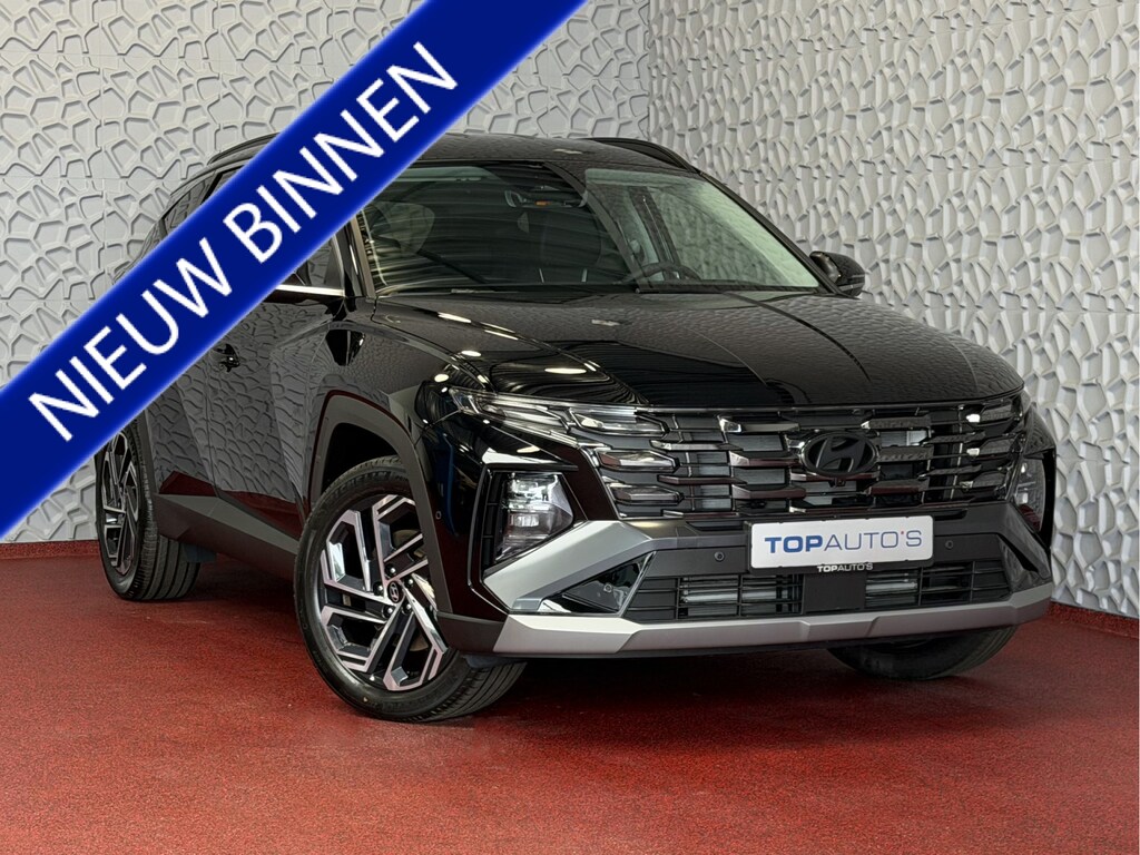 Hyundai Tucson NW AUTO 1.6 T-GDI PHEV N-LINE LEER 360.CAMERA ELEK.KLEP ELEK.STOEL/GEHEUGEN VERWARMD/KOELING SUBWFR 19"LMV ZWARTE HEMEL STUURVERW. PLUG IN HYBRIDE
