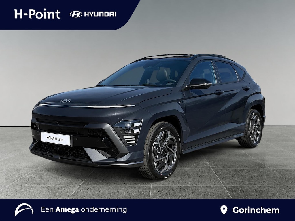 Hyundai Kona N Line Sky 1.6 GDI HEV 137pk | SCHUIF/KANTELDAK | STOEL + STUURVERW. | ADAPTIVE CRUISE | 360° CAMERA | ELEK. ACHTERKLEP |