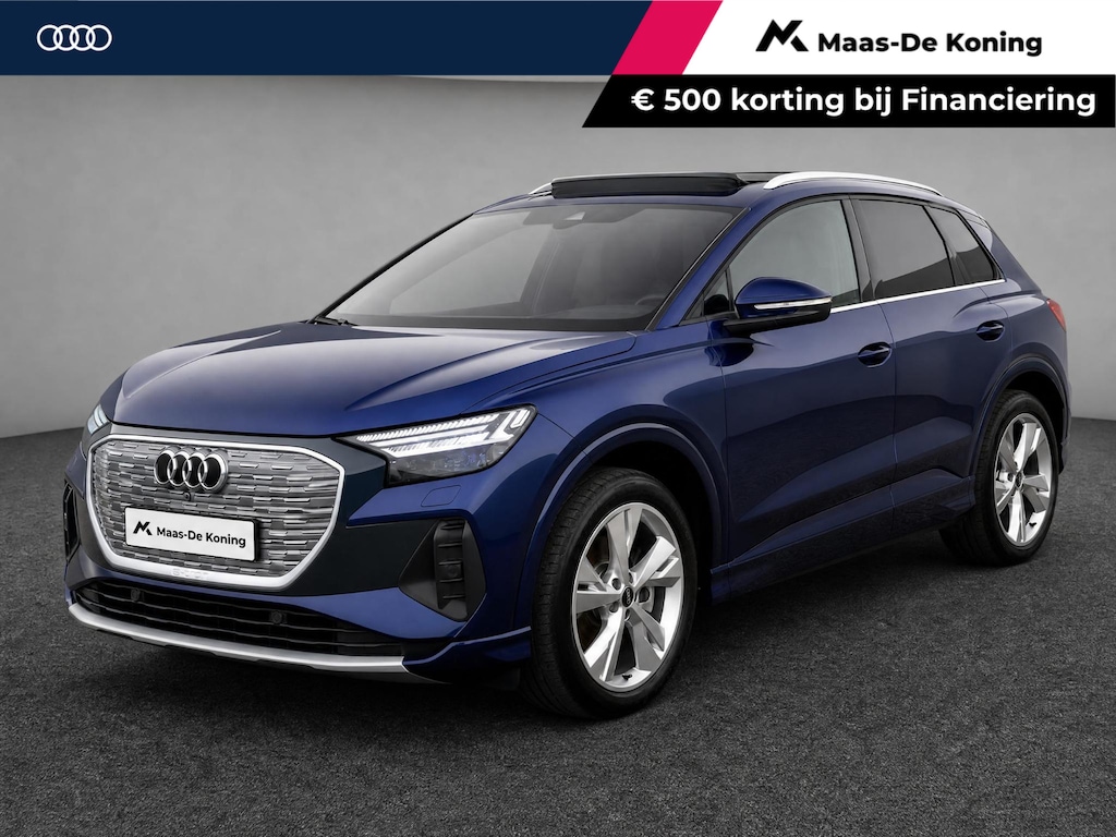 Audi Q4 e-tron 45 quattro Advanced edition 82 kWh 210kW/286PK · Panoramadak · Trekhaak · Camera · Apple/Android Car Play · Adaptive Cruise Control · Elektrische stoelverstelling · Stoelverwarming · Drive select