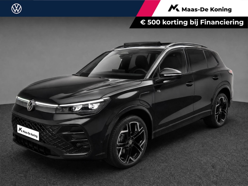 Volkswagen Tiguan 1.5eHybrid 200kW/272PK R-Line Black Style · Trekhaak · Leder · Harman Kardon · Panoramadak · 360°Camera · Garantie t/m 20-08-2030 of 100000km.