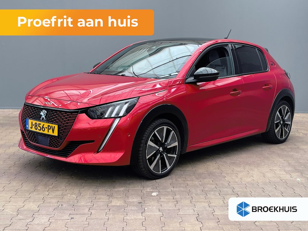 Peugeot e-208 EV GT 350 50 kWh Panorama Dak | Leder/Alcantara | Stoelverwarming | Parkeersensoren Rondom | Camera | Navigatie | Achteruitrijcamera | Airco (automatisch) | Cruise control adaptief met Stop&Go en stuurhulp