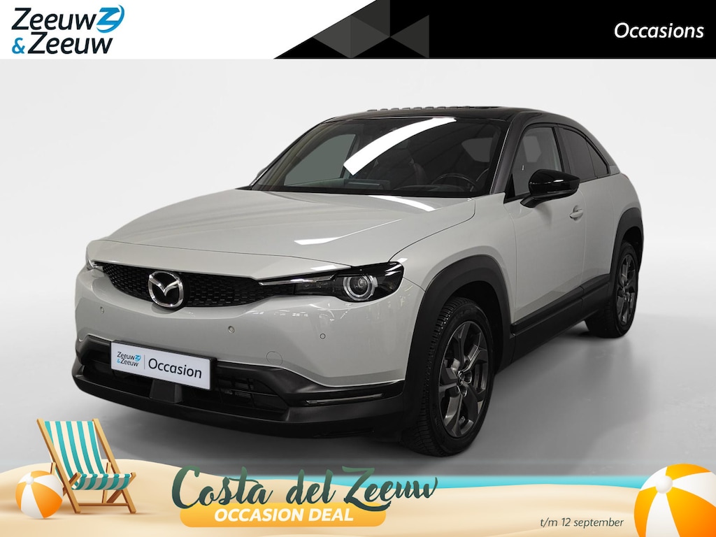 Mazda MX-30 e-SkyActiv 145 Luxury 36 kWh AUTOMAAT NAVI ADAPTIEVE CRUISE CONTROLE APPLE CARPLAY ANDROID AUTO ELECTRISCHE STOELEN SCHUIFKANTELDAK ZEER MOOIE AUTO VOLL OPTIES