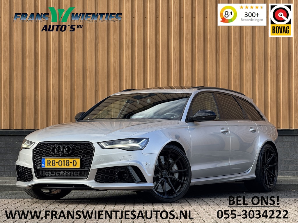 Audi RS6 A6 Avant 4.0 TFSI quattro Pro Line Plus | Milltek | Keramisch | B&O Advanced | Dynamic Plus | Head-Up Display | Nightvision | Panoramadak | 360° Camera | Softclose | Leder | Keyless | DAB |