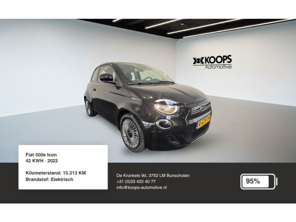 Fiat 500e Icon 42KWh SOH 95% | Carplay | Cruise control | Navigatie