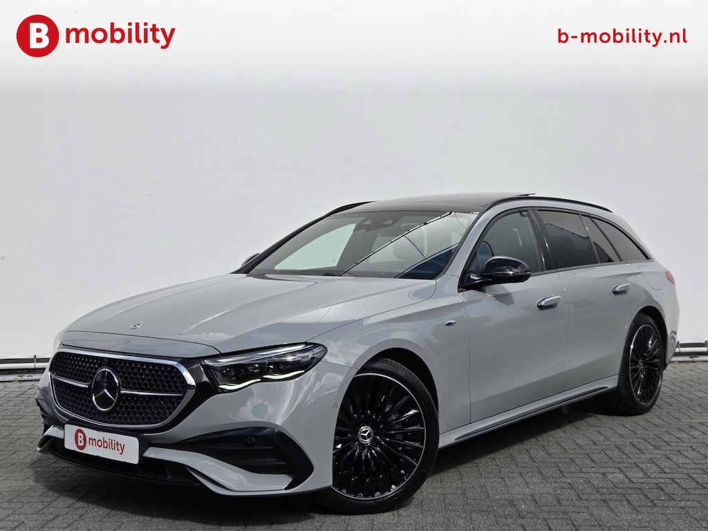 Mercedes-Benz E-klasse Estate 300 e AMG Line Alpinegrijs Trekhaak 2100kg Panoramadak | 360 Camera | Burmester | Distronic Plus | Sportstoelen