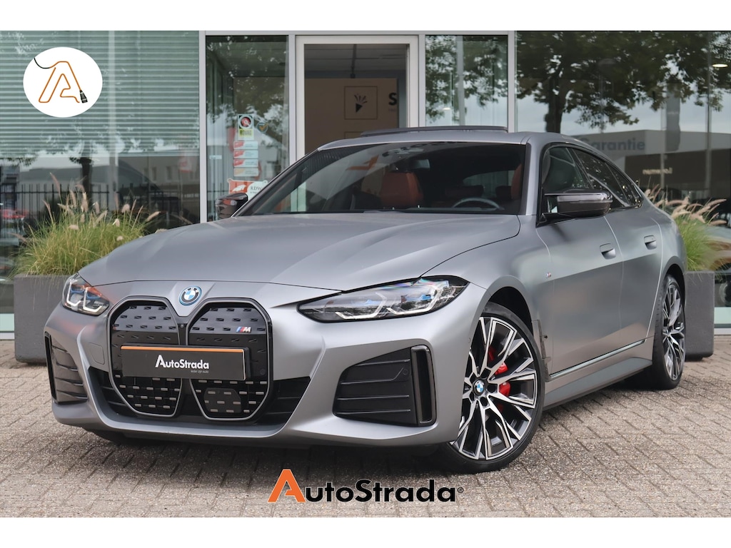 BMW i4 (g26) M50 High Executive M-Sport 544pk SoH 94% I BMW Individual Frozen Pure Grey I Pano I 360 CAM I Carbon