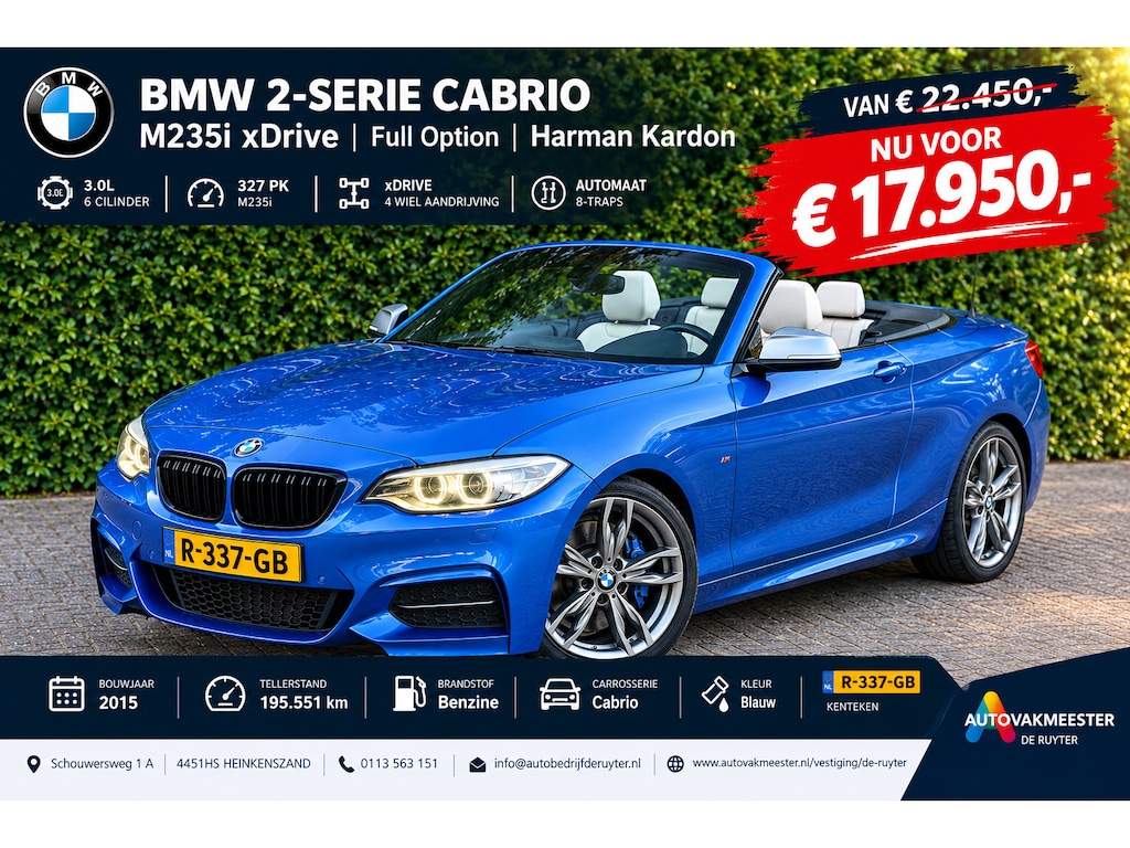 BMW 2-Serie Cabrio M235i xDrive |Full Option | Harman Kardon | Memory Seat | Camera
